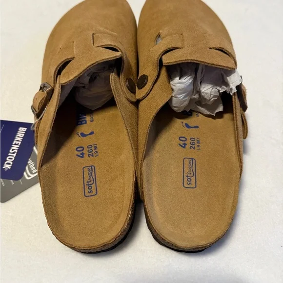 Birkenstock Boston Suede Leather Clogs in Mink‎ Women’s 9 / Men’s 7 — New in Box - Picture 4 of 7